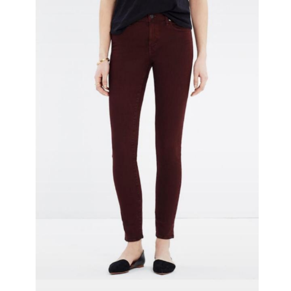 Madewell High-Rise Skinny Jeans in Deep Burgundy